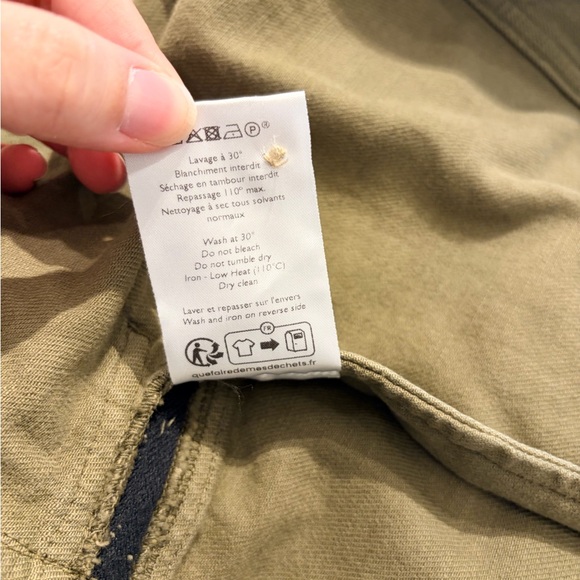 Sezane LIBERTÉ Olive Green Embroidered Military Jacket/Button Down Shirt - Picture 9 of 9